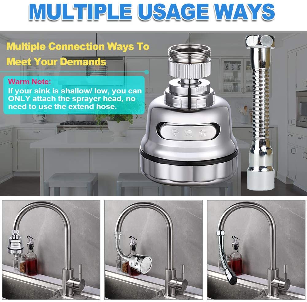 (Early Christmas Sale- SAVE 48% OFF)Upgraded 360° Rotatable Faucet Sprayer Head(BUY 2 GET 1 FREE NOW)