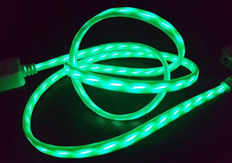 1 Meter Light Pulse Electroluminescent Charge Sync Cables