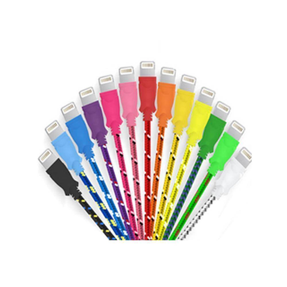 10 Ft Fiber Cloth Cable For Iphone 5 6 6 Plus 7 7 Plus Assorted Colors