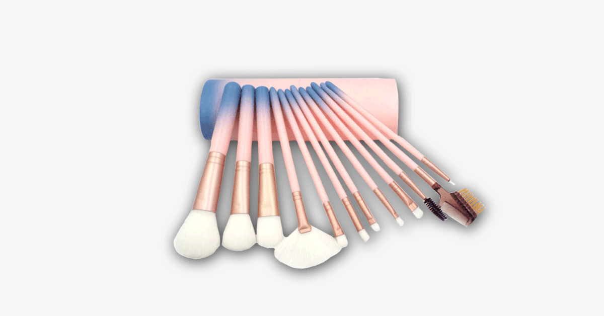 12 Piece Pink Ombre Brush Set Brush On Makeup Like A Professional