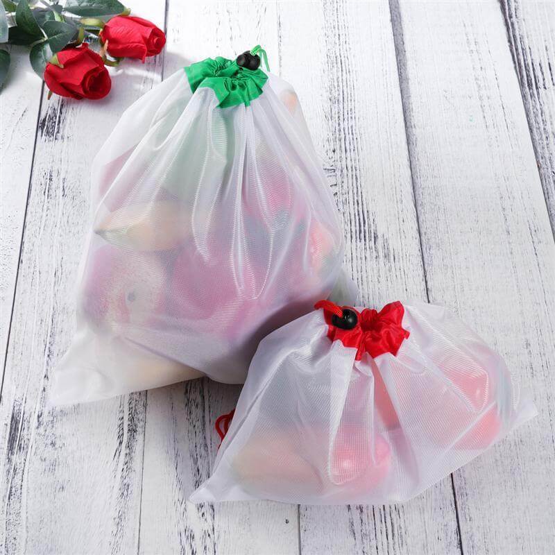 15 Pcs Reusable Produce Bags Zero Waste Mesh Vegetable Bags