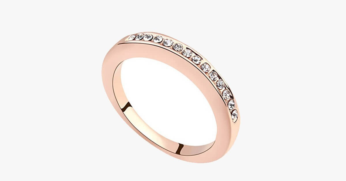 18K Rose Gold Simulated Diamond Ring Eternity Bands For Women In 4 Sizes Add A Hint Of Glam To Your Hand