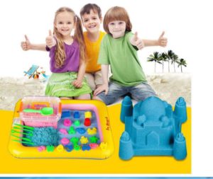 1Pcs Indoor Magic Play Sand Children Toys Mars Space Inflatable Sand Tray Accessories Plastic Mobile Table