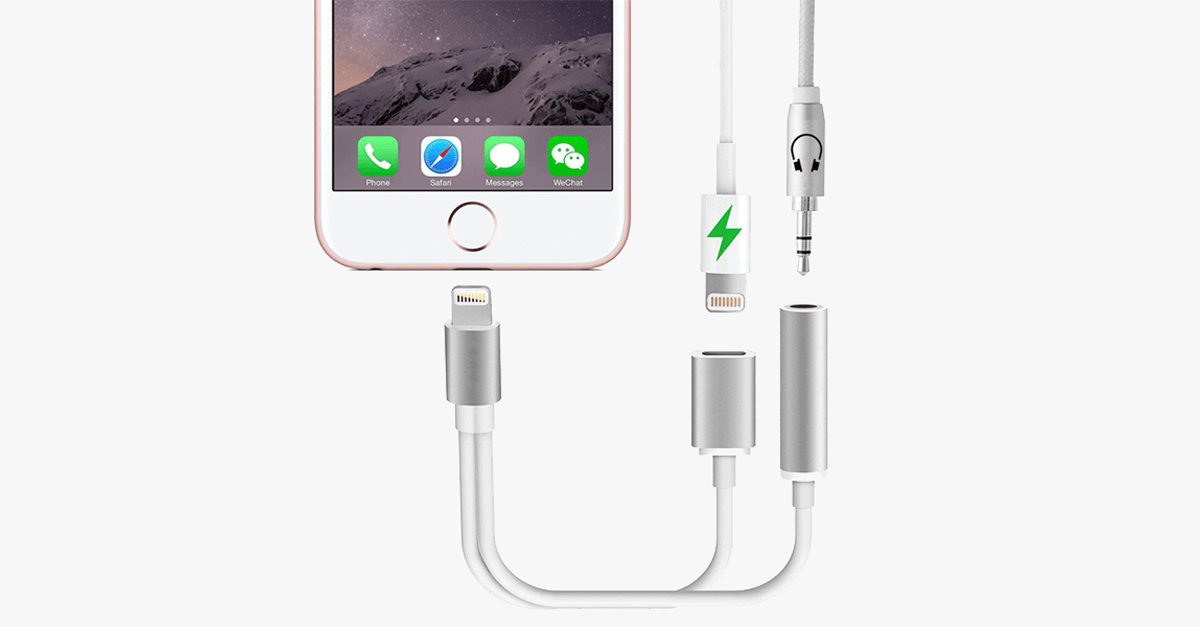 2 In 1 Earphone Lightning Adapter For Iphone 7 7Plus