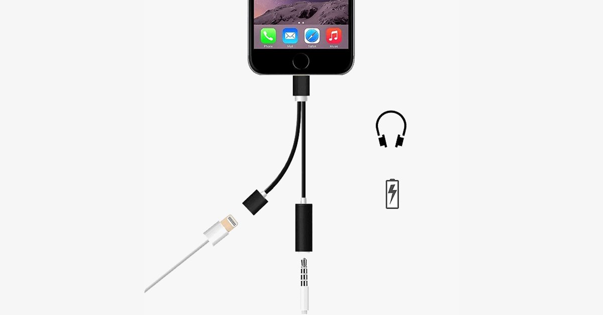 2 In 1 Earphone Lightning Adapter For Iphone 7 7Plus