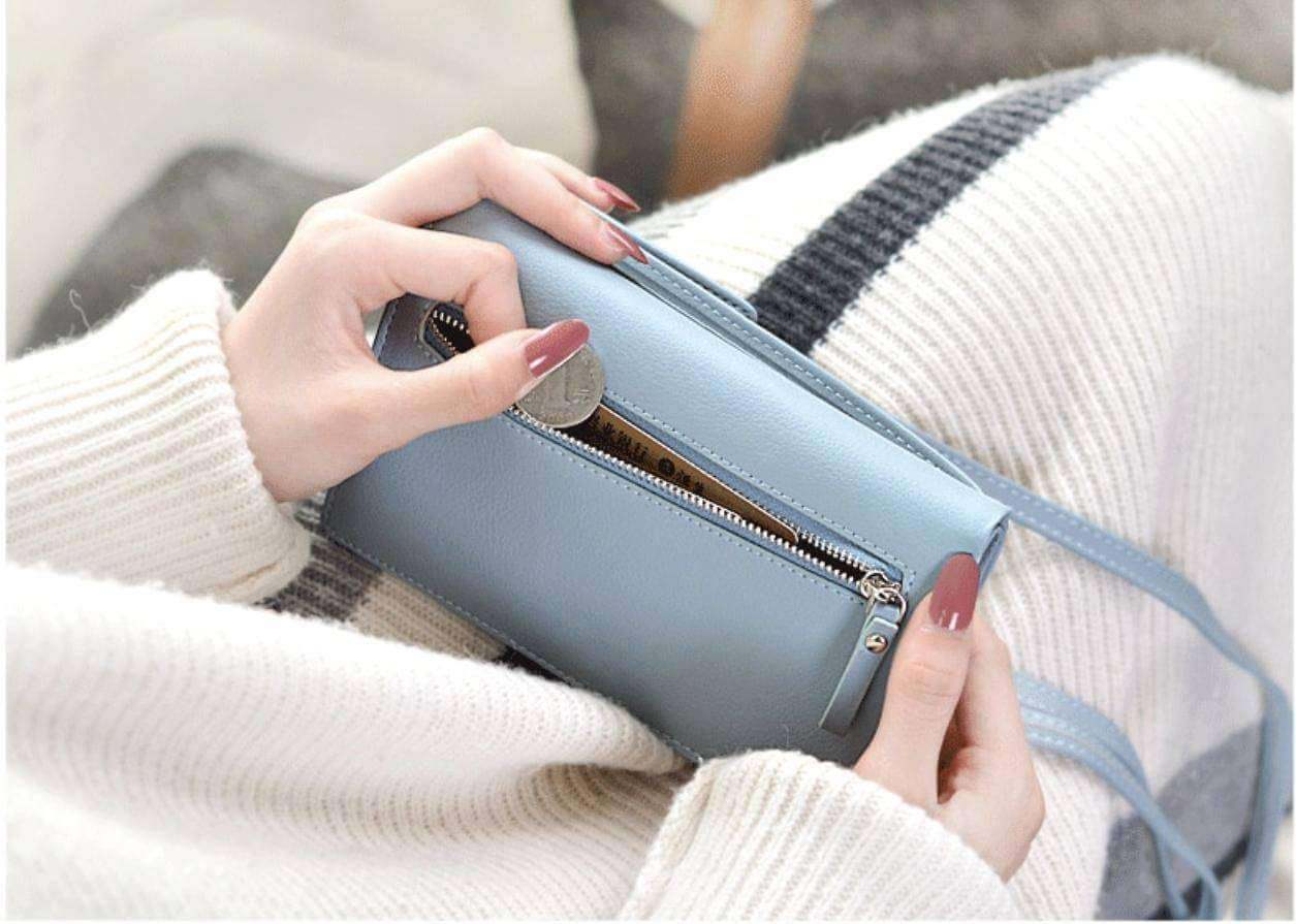 2019 New Women Casual Wallet Brand Cell Phone Wallet Big Card Holders Wallet Handbag Purse Clutch Messenger Shoulder Straps Bag