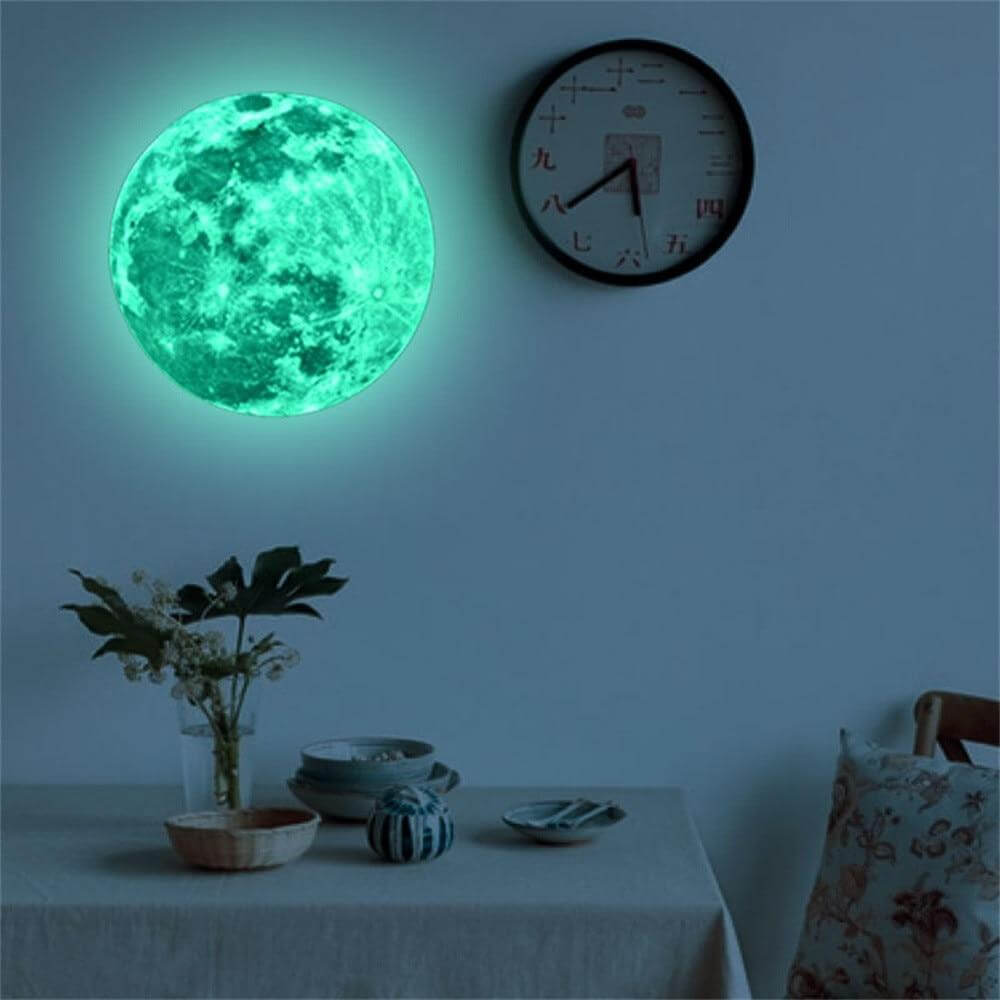 20Cm Luminous Moon Earth Cartoon Diy 3D Wall Stickers For Kids Room Bedroom Glow In The Dark Wall Sticker Home Decor Living Room
