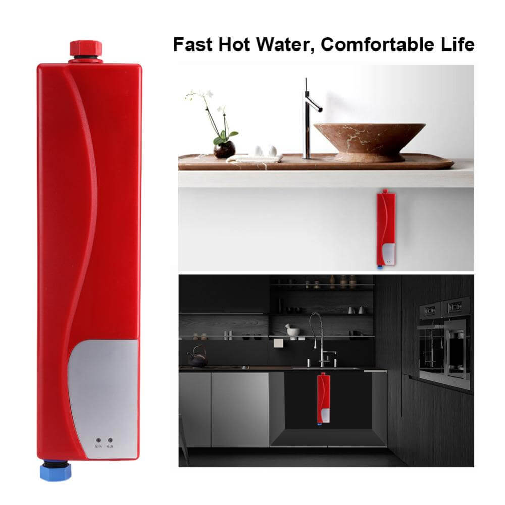 220V 3000W Electric Water Heater Mini Instant Tankless Water Heater Indoor Shower Kitchen Bathroom Water Heater Appliances