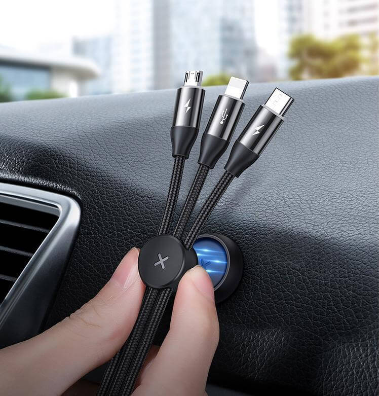 3 In 1 Magnetic Multiple Usb Charging Cable With Micro Light Type C