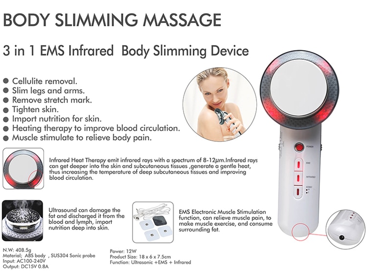3 In 1 Massage EMS Photon SPA Body Cellulite Skin Care
