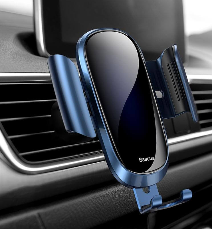 3D Curved Glass Gravity Car Phone Mount With 360 Adjustable Hands Free Auto Lock Design