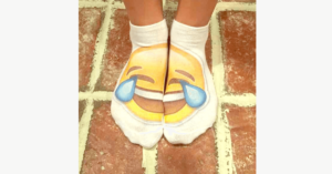 3D Emoji Fashion One Side Print Cotton Socks