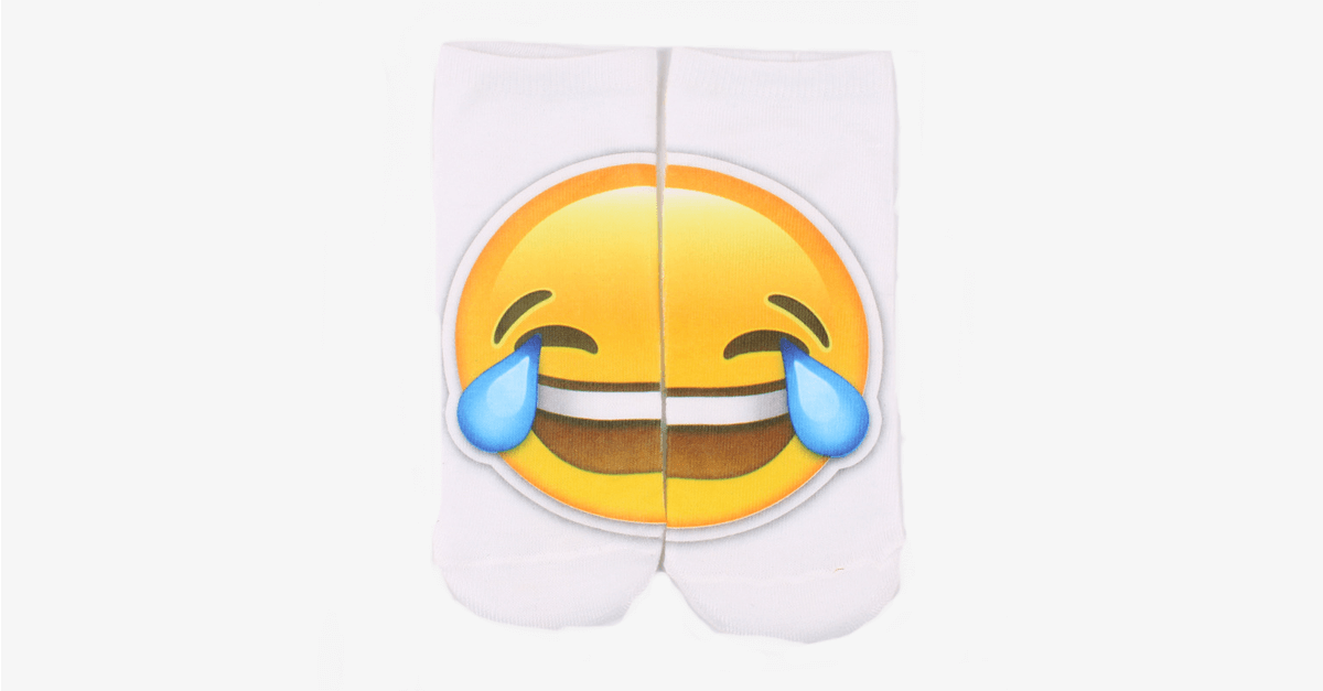 3D Emoji Fashion One Side Print Cotton Socks