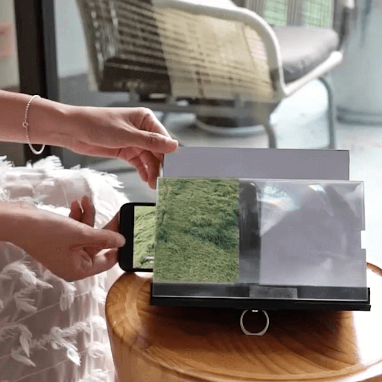 3D Phone Screen Amplification Magnifier Wood Bracket