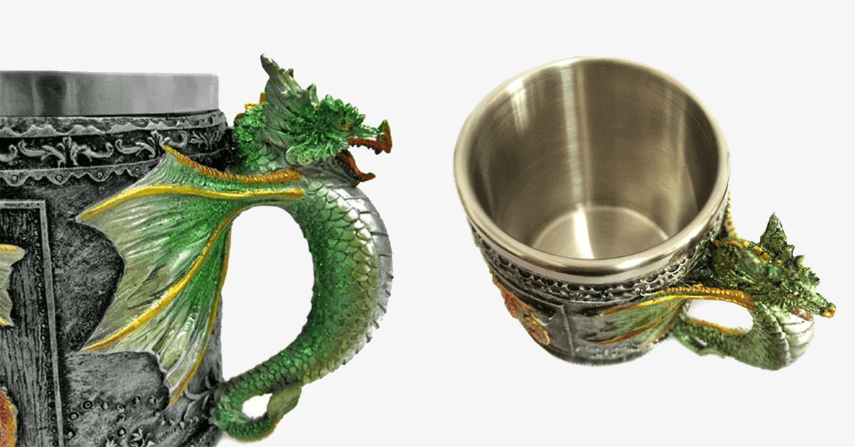 3D Stainless Steel Dragon Mug