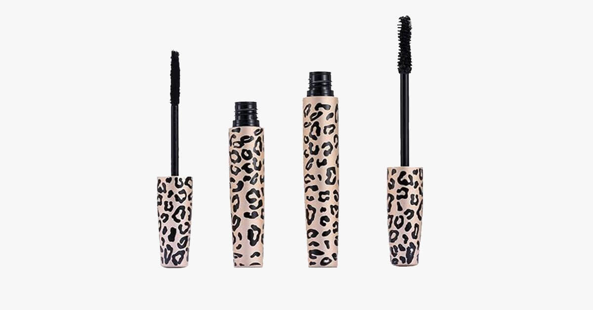 3D Transplanting Gel Mascara In Leopard Print Bottle Made With Natural Fibers Water Resistant Easy To Use