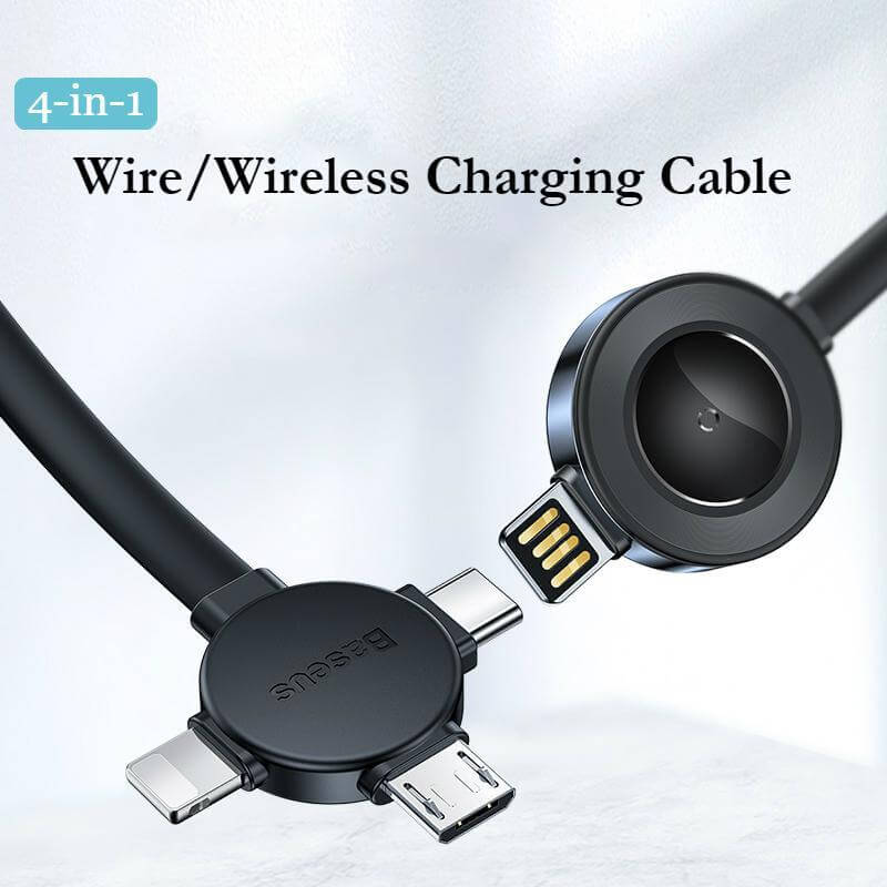 4 In 1 Wireless Wire Fast Charging Portable Charging Cable For Iphone Android Type C Apple Watch