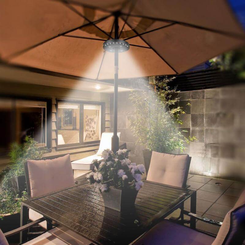 400Lm 24 4Led Outdoor Cordless Patio Umbrella Pole Light Garden Portable Camping Tent Lamp Emergency Light With Hooks