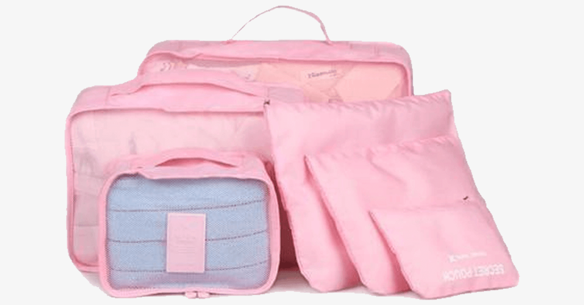 6 Pc Portable Travel Luggage Packing Cubes