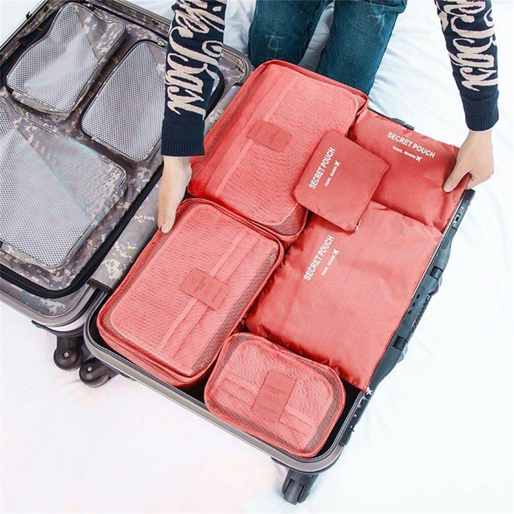 6 Pcs Set Nylon Travel Bag Packing Cubes Set Organizer Luggage Bags Large Capacity Travel Hand Clothing Sorting Bolsa De Viaje