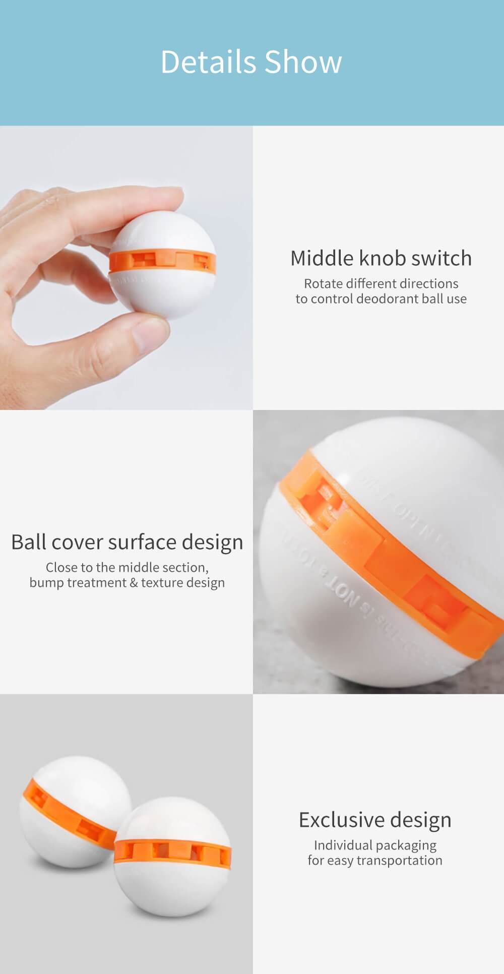 6Pcs Pack Xiaomi Mijia Deodorant Shoe Ball Keep Fresh Portable Rotary Switch Mijia Deodorizing Ball Deodorant