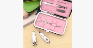 7 Pcs Nail Clipper Kit In Pink