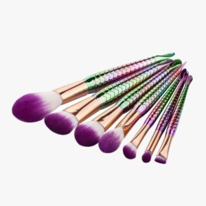 7 Piece Rainbow Mermaid Brushes Set Unique Colorful Brush Set Perfect For Complete Makeup