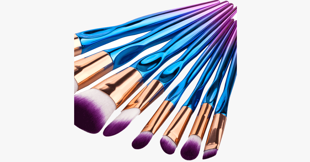8 Piece Rainbow Mermaid Brush Set Get Ready For Every Occasion With A Flawless Look