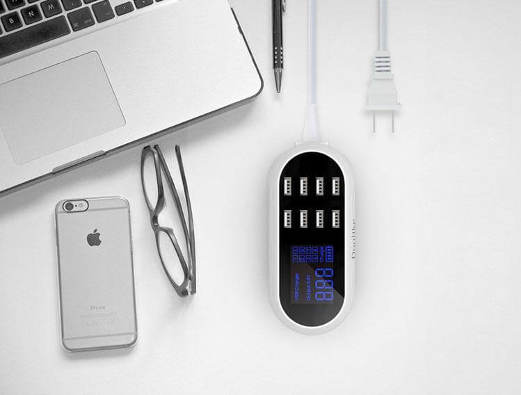 8 Port Usb Charge Station With Digital Display Charge Faster Safer And Smarter