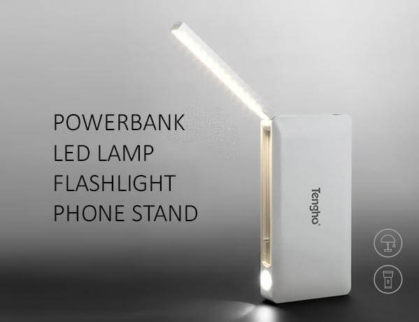 A Genuine Multitasker Power Bank Led Lamp Flashlight Phone Holder