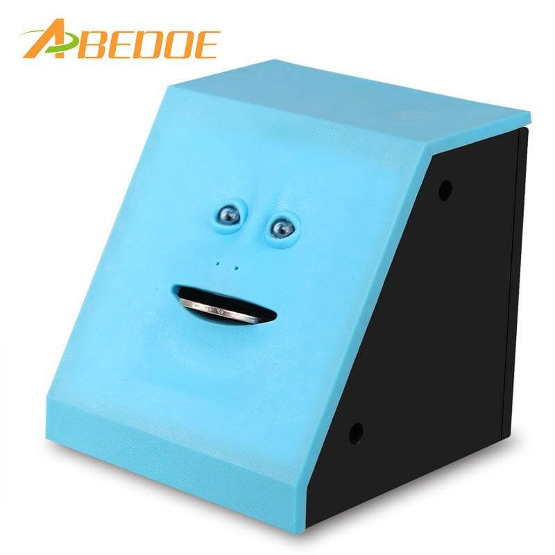 Abedoe Face Money Eating Box Automatic Saving Bank Chewing Piggy Bank Cat Safe Box Savings Money For Children Candy Machine