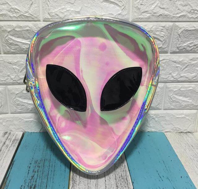 Alien Backpack Holographic 3D Et Head Backpack