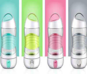 All In One Bottle With Timed Reminder Mist Spray And Led Light