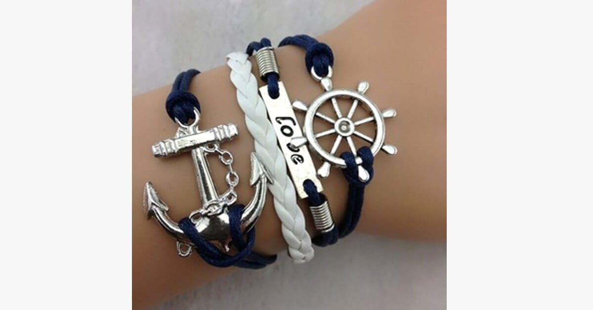 Anchor Wheel Love Bracelet