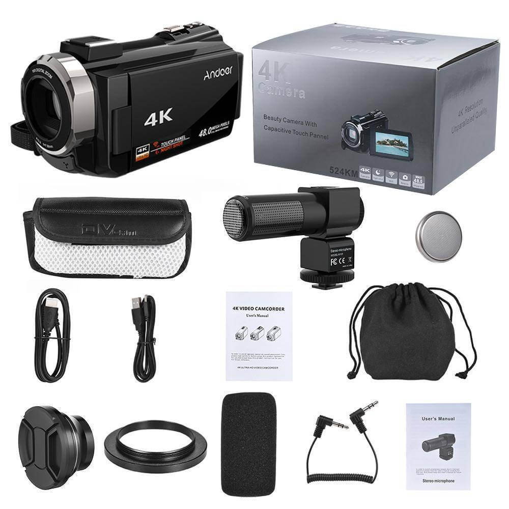 Andoer 4K 1080P 48Mp Wifi Digital Video Camera