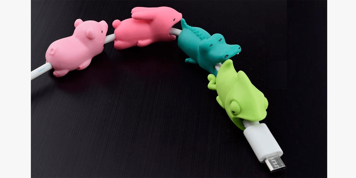 Animal Biters Cable Protectors For Iphone Android Phones 2 Or 4 Pack