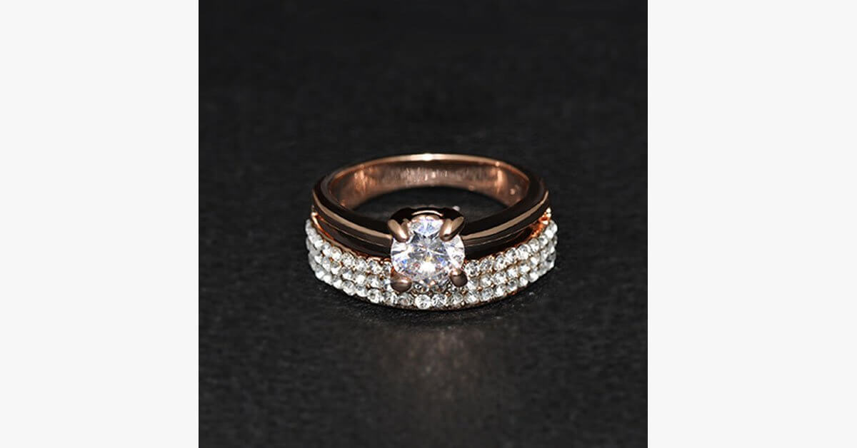 Austrian Crystal Double Band Ring