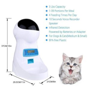 Automatic Pet Feeder 4 Meal With Voice Recording Cat Dog Timed