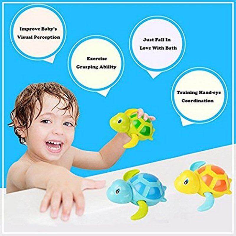 Baby Bath Toy Floating Toy Baby Turtle Wound Up Chain