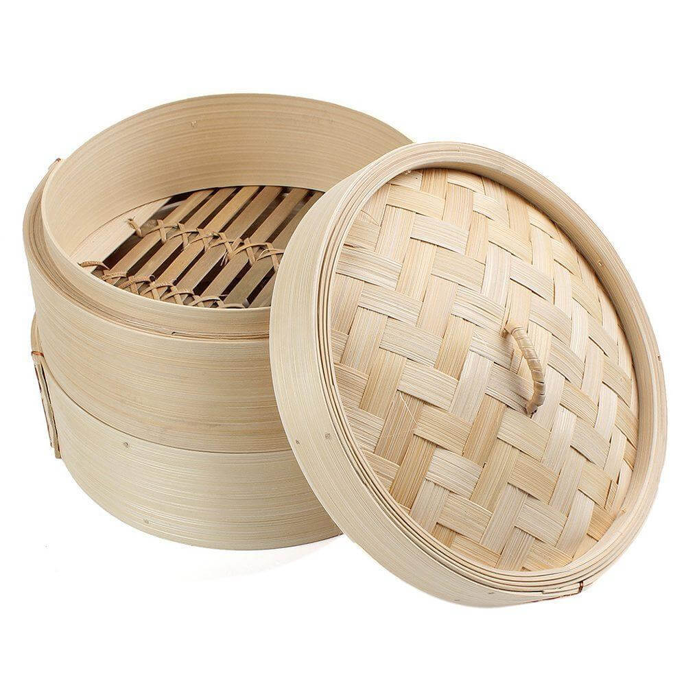 Bamboo Steamer Basket Dim Sum Steamer Wood Asian Steamer