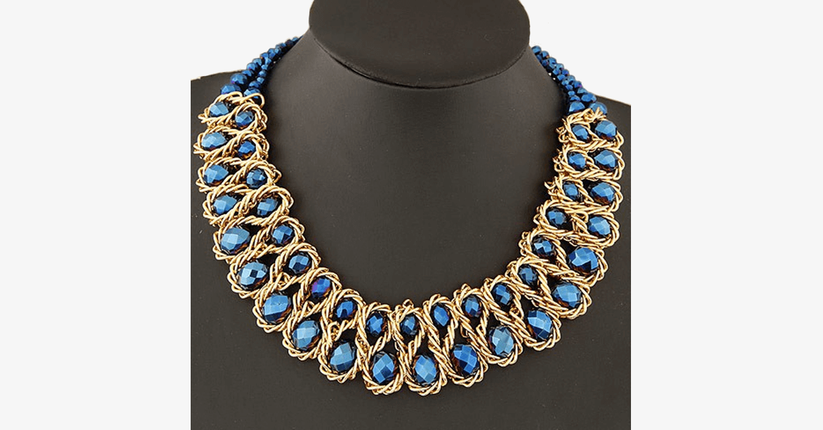 Big Choker Double Bead Necklace Must Have Piece Of Jewelry With An Elegant And Unique Design