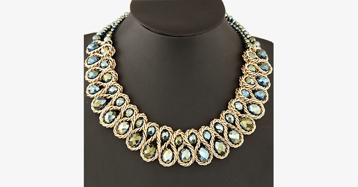 Big Choker Double Bead Necklace Must Have Piece Of Jewelry With An Elegant And Unique Design