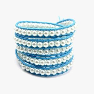 Blue Pearl Wrap Bracelet