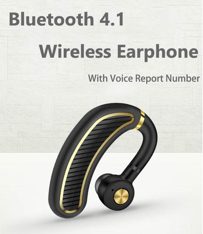 Bluetooth 4 1 Stereo Single Ear Earphone With Mic Voice Report Number For Business Sports More