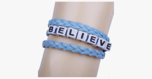 Braided Leather Believe Bacelet