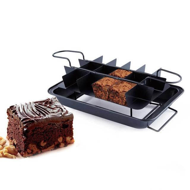 Brownie Slice Cutter Mold Pan Non Stick Bakeware Kitchen
