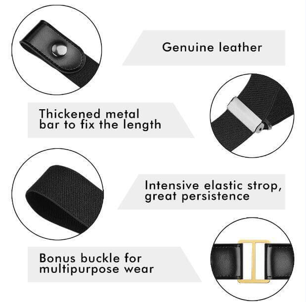 Buckleless Belt No Buckle Stretch Elastic Stylish Waist Belt