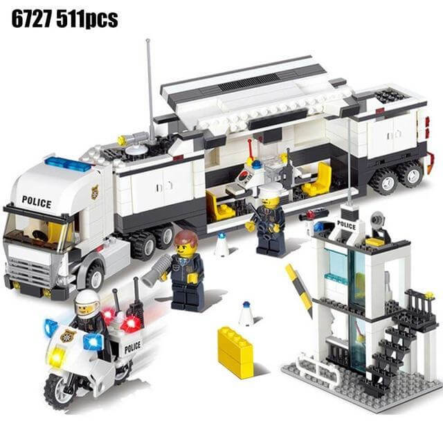 Building Blocks City Police Station 536 Pcs Building Blocks Toys Trucks