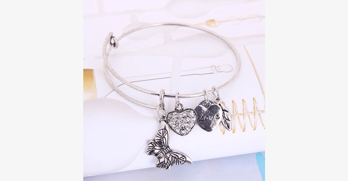 Butterfly Charm Bangle