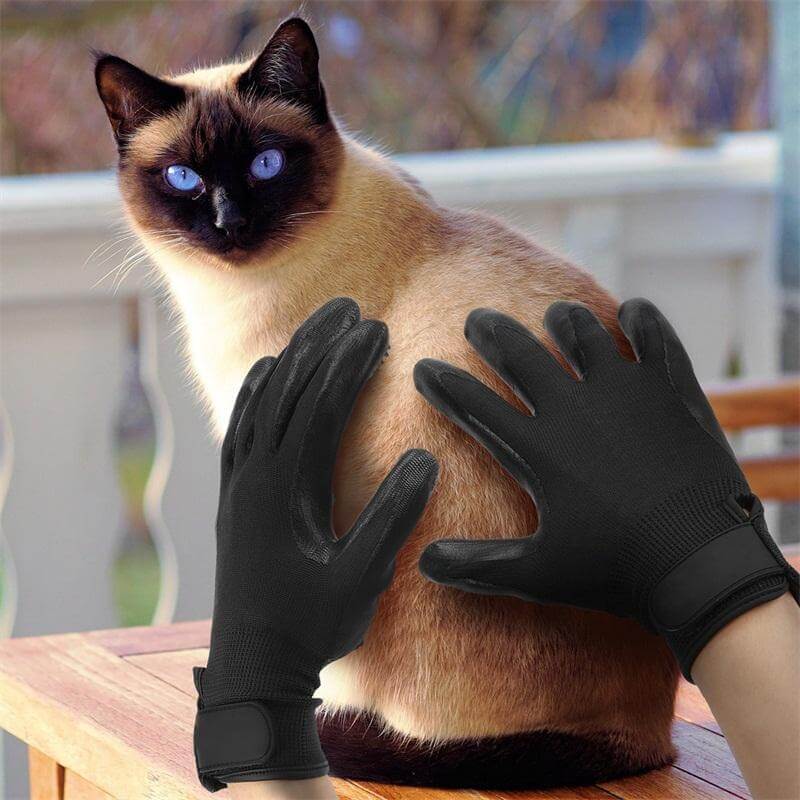 Cat Dog Pet Shedding Bathing Grooming Gloves Fur Remover